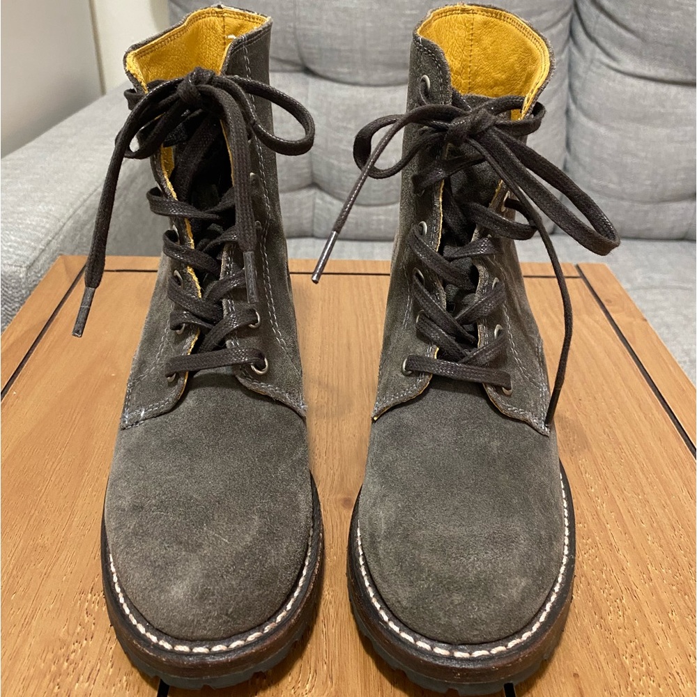 Frye Sabrina 6G 10 41 Lace Suede Leather 611030 Boots USA Green ArchSize 6.5